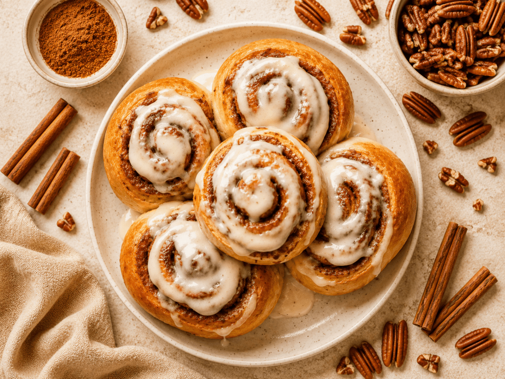 Make incredibly fluffy and golden air fryer cinnamon rolls in just 8 minutes. Soft fluffy layers topped with homemade cream cheese frosting. The easiest and most delicious cinnamon roll recipe ever.