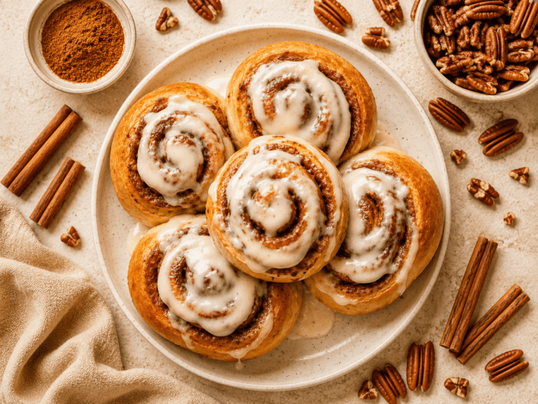Make incredibly fluffy and golden air fryer cinnamon rolls in just 8 minutes. Soft fluffy layers topped with homemade cream cheese frosting. The easiest and most delicious cinnamon roll recipe ever.