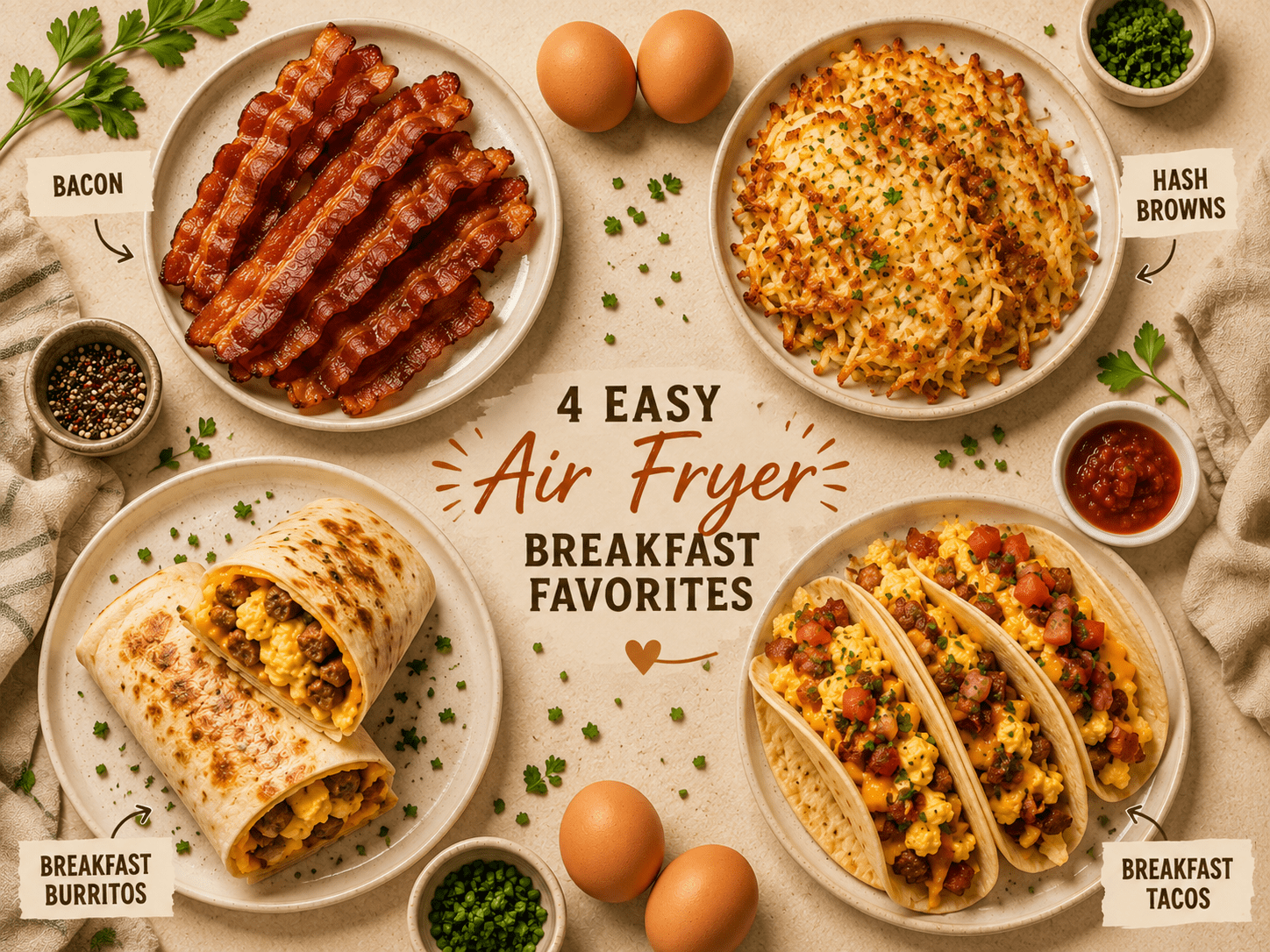 air fryer breakfast cheat sheet cooking times and temperatures for 20 plus breakfast foods